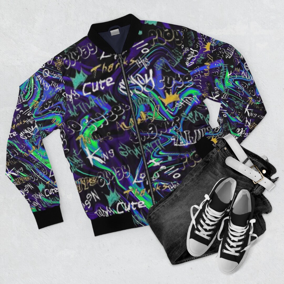 Airbrush Graffiti Print Men's Bomber Jacket