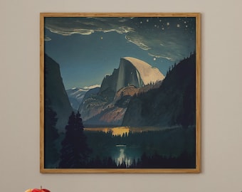Yosemite, Yosemite Park, Half Dome, National Park, California, Nature, Landscape, Wall Art, Yosemite Print