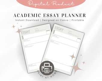 Student Essay Planner | Study resource | A4 PRINTABLE | Study stationary | University A-levels Highers | Print at home