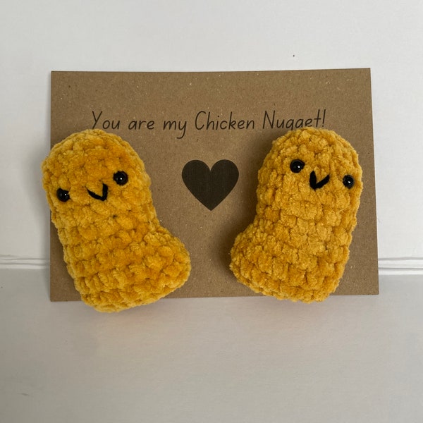 Valentine day Chicken nugget  - cute handmade, super soft, crochet amigurumi chicken nugget, stress ball, gift. Birthday. Food
