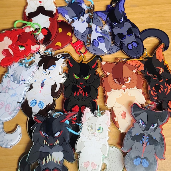 5" Warrior Cats Double Sided Tail Swing Keychains