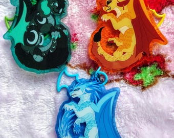 2.5" Jade Winglet Translucent Colored Keychains