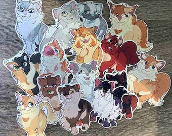 May include: A set of 13 colorful cat stickers with various poses and expressions. The stickers feature a variety of cat breeds, including tabby, calico, and Siamese. The stickers are perfect for adding a touch of whimsy to laptops, water bottles, journals, and more.