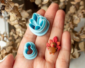 Turkey Clay Cutter Set |  Polymer Clay Turkey clay cutter, Thanksgiving polymer clay cutter, bird clay cutter, autumn fall clay cutter