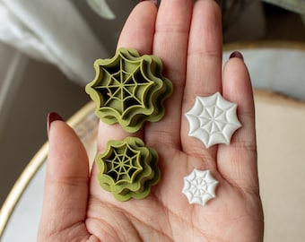Spider Web Dangle and Stud Clay Cutter | fall halloween spooky clay cutter, polymer clay cutter, spider clay cutter, fall clay cutters