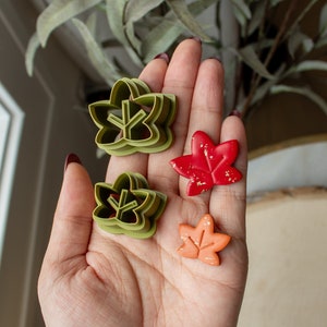 Embossed Maple Leaf Clay Cutter | Polymer Clay Cutter, fall halloween spooky clay cutter, polymer clay cutter, fall clay cutters