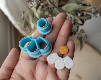 Set da 2 pezzi Daisy Dangle formine per argilla polimerica / formine per argilla floreale, formine per argilla boho floreale