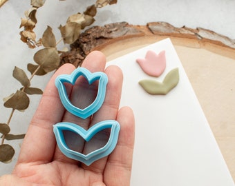 Tulip Dangle Polymer Clay Cutter Set | Flower Clay Cutter, Floral Clay Cutter, Leaf Clay Cutter, Floral Dangle Polymer Clay Cutter Set