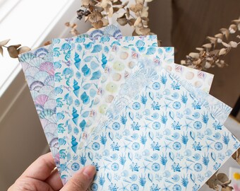 Ocean Beach Polymer Clay Transfer Sheets | Clay tools, shells, seahorse, seashell, beach summer clay Transfer Paper, Patterned Clay Paper