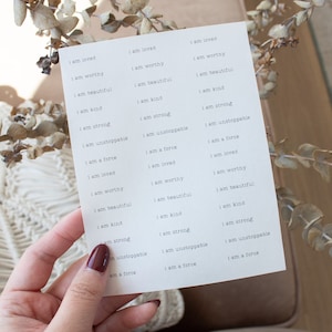 Daily Affirmations | Wash Away Transfer Sheets | Polymer Clay Patterns, Clay tools, Polymer Clay Transfer Paper, Patterned Clay Paper