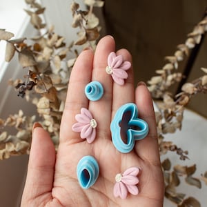 Daisy 3 Piece Stud Set | Flower Polymer Clay Cutter, arch clay cutter, boho floral flower, clay cutter, polymer clay tools