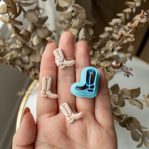 Cowboy Boot Polymer Clay Cutter | Polymer clay stud, western cowgirl boot clay cutter, polymer clay tools