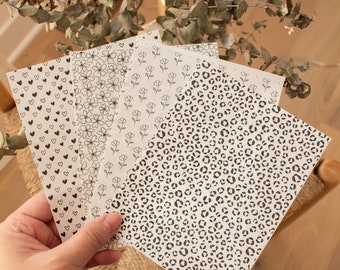 Black and White Wash Away Transfer Sheets | Polymer Clay Patterns, Clay tools, Polymer Clay Transfer Paper, Patterned Clay Paper, Floral