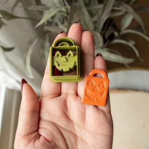 Trick or Treat Jack o Lantern Bag | fall halloween spooky clay cutter, polymer clay cutter, ghost clay cutter, fall clay cutters