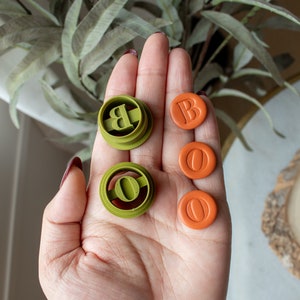 Boo Letter Embossed Circle Dangle | fall halloween spooky clay cutter, polymer clay cutter, ghost clay cutter, fall clay cutters
