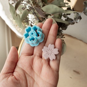 Cherry Blossom Dangle | Flower Clay Cutter, floral boho Clay Cutter, Embossed Petal Clay Cutter