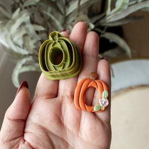 Pumpkin Window Clay Cutter | Pumpkin donut embossed polymer clay cutter, fall clay cutter, halloween spooky pumpkin patch