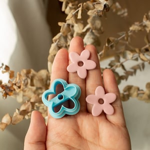 Doodle Flower Stud Polymer Clay Cutter | Flower Clay Cutter, floral boho Clay Cutter
