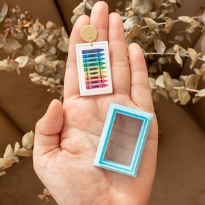 Bordered Standard Rectangle Polymer Clay Cutter | Polymer clay stud, arch clay cutter, boho floral flower, clay cutter, polymer clay tools