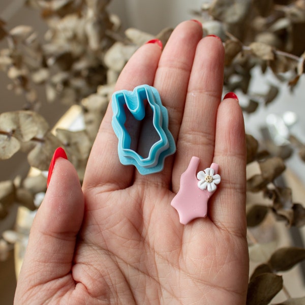 One Piece Swimsuit Clay Cutter Set | polymer clay two piece swim suit clay cutter, bikini top, beach Sun clay cutters