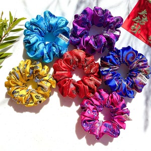 Chinese New Year Scrunchie | Lunar New Year Hair Tie | Gifts for Her | Cheongsam Accessories | Qipao Ponytail Holder | Satin Brocade Elastic