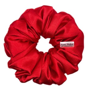 XL Satin Scrunchie “CAROLINA” | Red Hair Tie | Christmas | Jumbo Oversized | Bridal Shower | Chinese Lunar New Year | Valentines Day