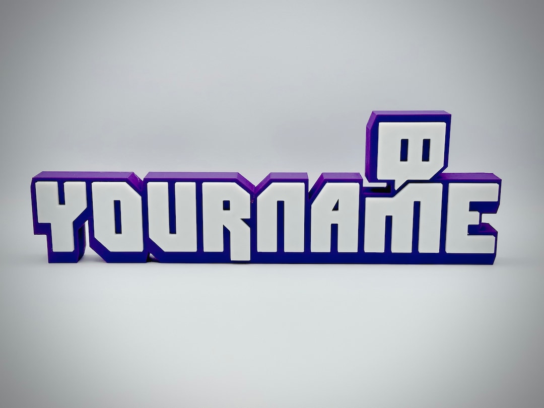 Personalized Twitch.tv Style Name Platecustom 3D Printed Name - Etsy UK