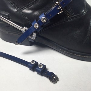 Navy Blue Custom Spur Straps with Crystals