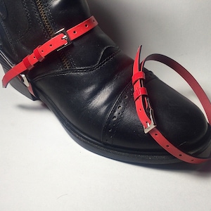 Red Leather Spur Straps for Kids and Adults