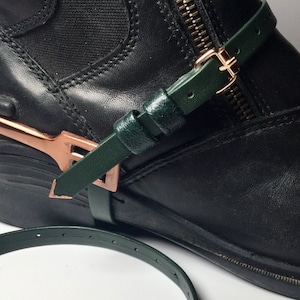 Dark Green Spur Straps w/Rose Gold Hardware
