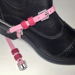Pink “Barbie” Spur Straps with Sparkly Buckle