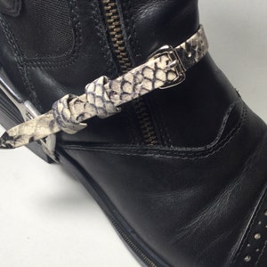Leather Snakeskin Print Spur Straps
