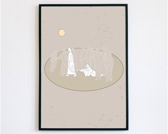 Jezus geneest-print | Bloedende vrouw schriftkunst (digitale download)