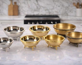 Footed Stainless Steel Serving Bowl | Elegant Kitchen & Home Decor