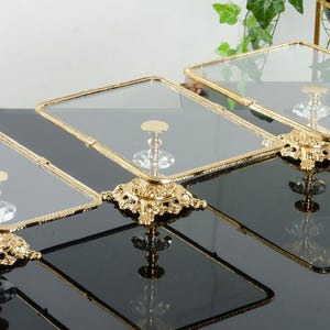 Elegant Glass and Metal Serving Trays • Gold Silver Oval Rectangular Perfect for Dining Decor and Gifts