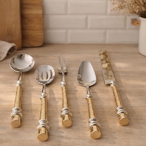 5 Piece Serving Utensil Set | Kitchen Serving Tools, Housewarming Gift