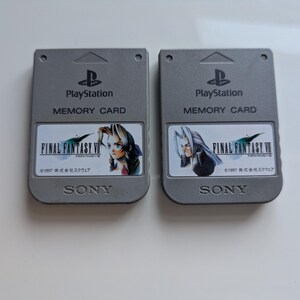 Carte di memoria promozionali ufficiali PS1 - Final Fantasy VII [Set x 2] Originali (1997)