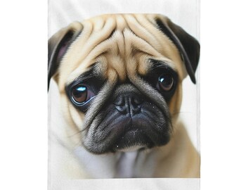 Pug Velveteen Plush Blanket