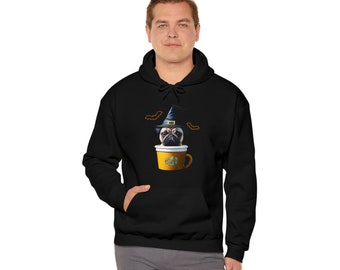 Halloween Pug Sweatshirt, Pumpkin Spice Latte, Unisex Hoodie