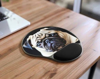 Pug Mouse Pad With Wrist Rest