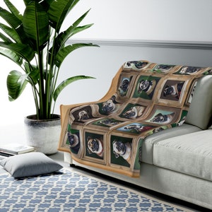 Pug blanket Pug Gift Unique Gift for dog lover, Pug warm dog blanket Pug lover Home decor pug art funny art square, Velveteen Plush Blanket