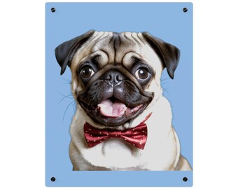 Quadri da parete con carlini Regalo unico per gli amanti dei cani, decorazioni per la casa con carlini, cuccioli carini, arte Pannelli artistici acrilici da parete Stampa artistica, arte su vetro