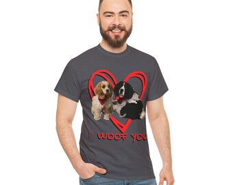 I Woof You Spaniel Shirt, Cute Dog Owner Tee, Dog Owner Gift, Cog Mom T-Shirt, Corgi Lover Shirt, Sassy Corgi Gift, dog dad tee
