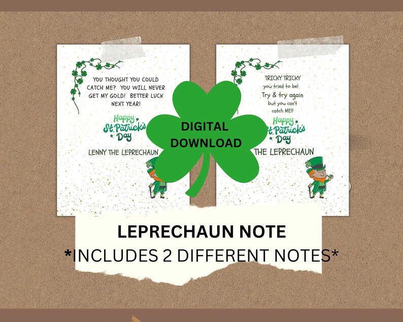 Leprechaun Note for Kids, Letter From Leprechaun, Includes 2 Letters ...