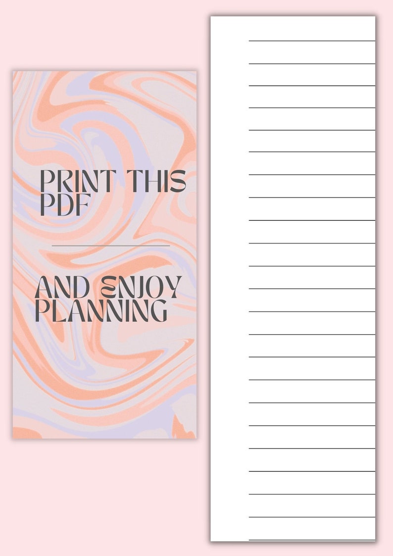 Printable Lined Paper Notes Template Etsy