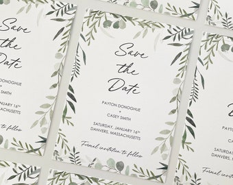Greenery Wedding Save the Dates