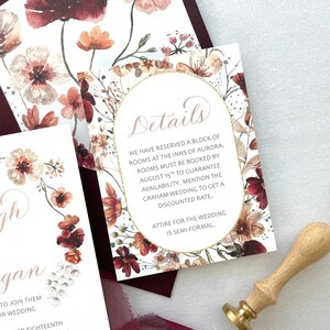 Fall Floral Wedding Details Cards zdjęcie 1