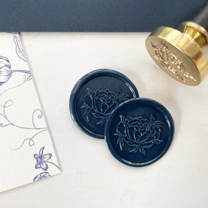 Dark Blue Botanical Wax Seal (set of 10) Marketplace Wax Seals by undefined