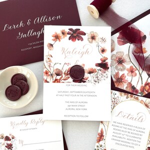 Fall Floral Wedding Details Cards zdjęcie 4