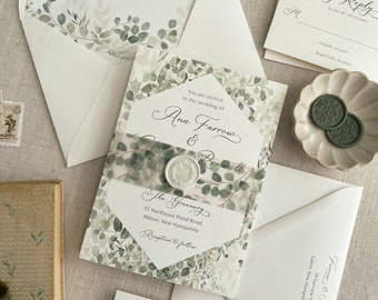 Eucalyptus Wedding Vellum Belly Bands